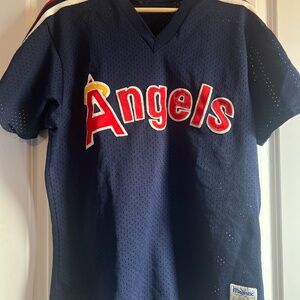 1983-90 California Angels #1 Game Issued Blue Jersey Batting Practice S